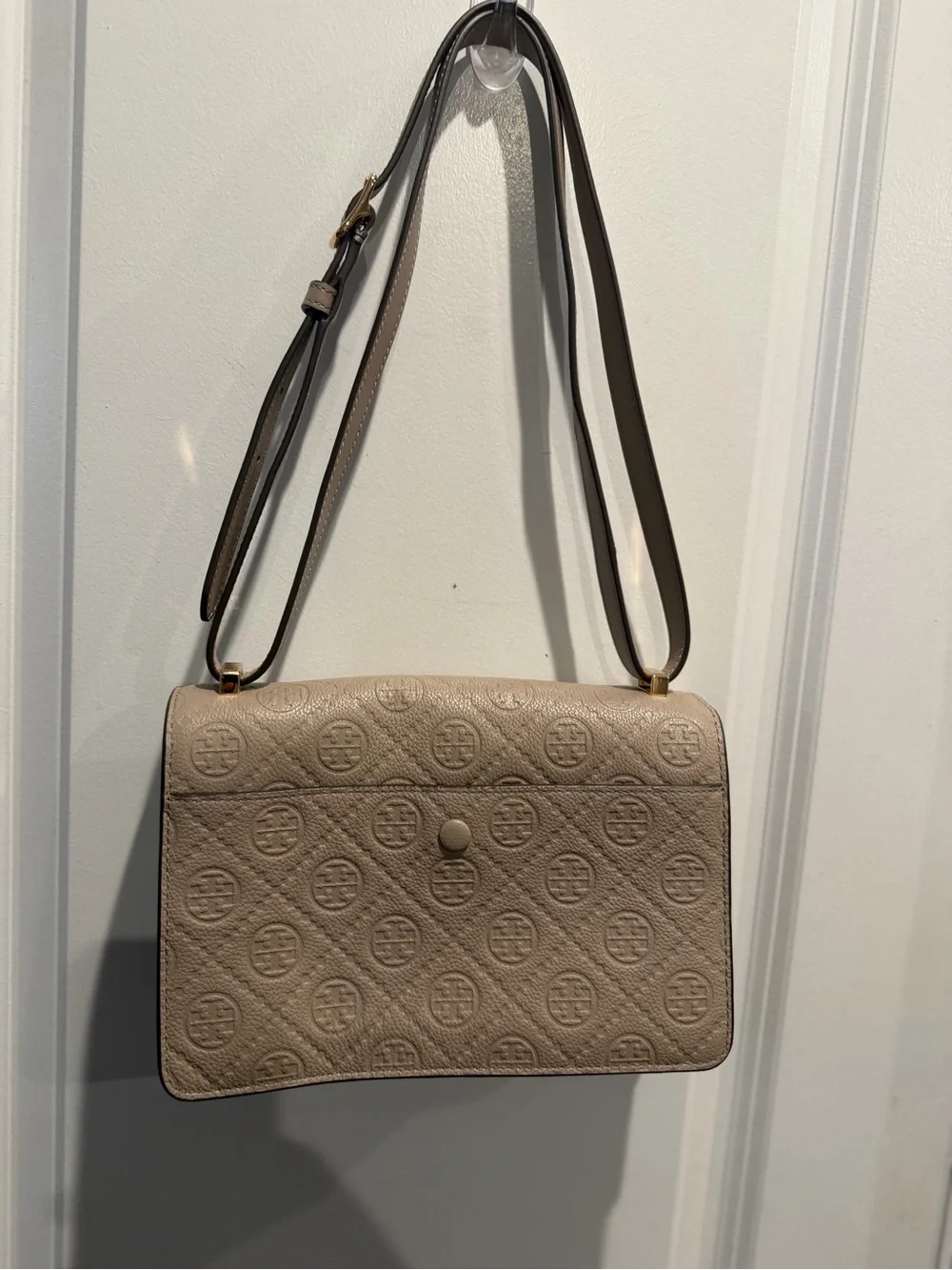 Tory Burch Blush Quilted Leather Chain Shoulder Bag